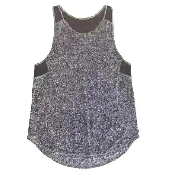 Lululemon Mesh Vest Top Black White Speckle Trim Gym Tank Size Small Activewear - Picture 5 of 12